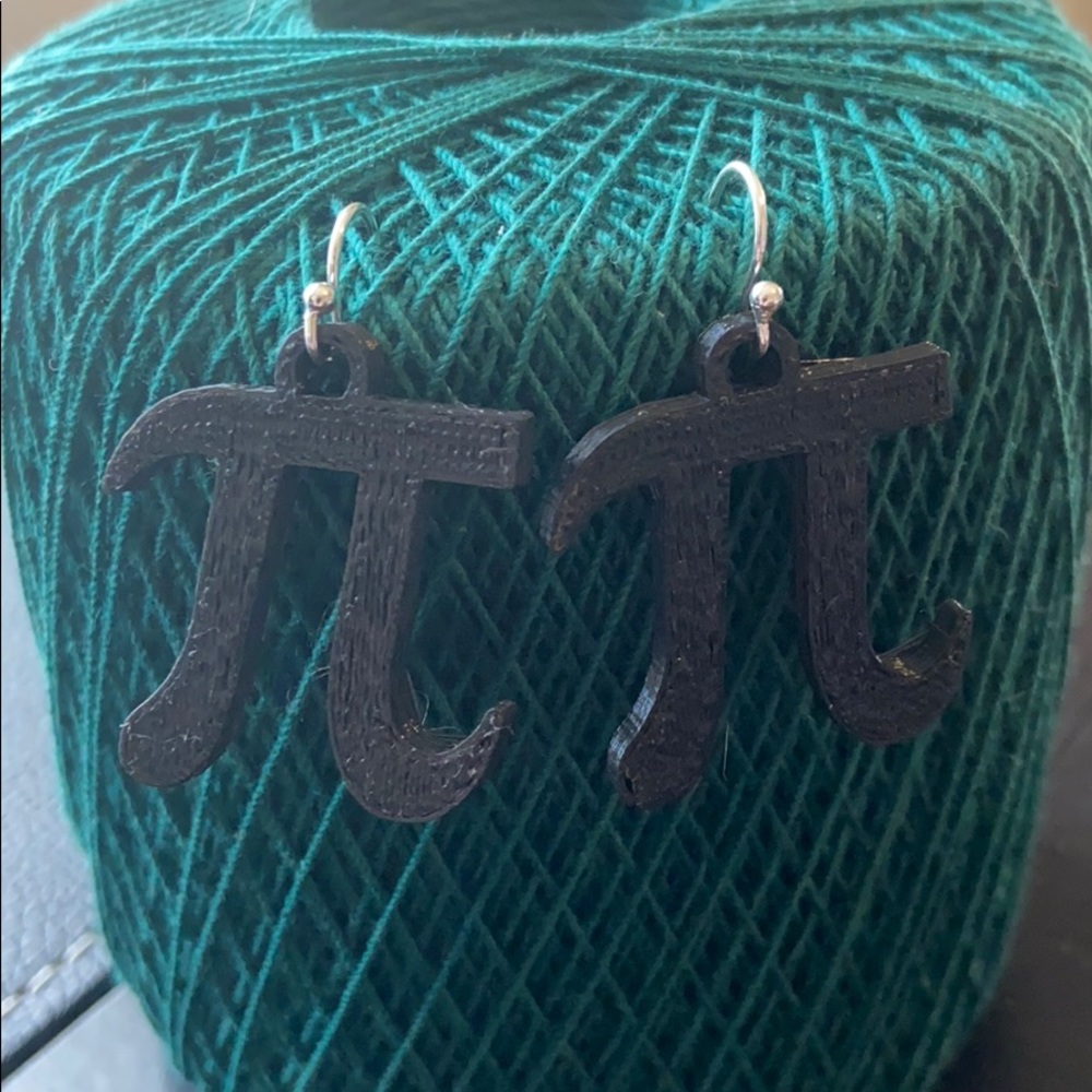 Homemade 3D printed pi earrings!